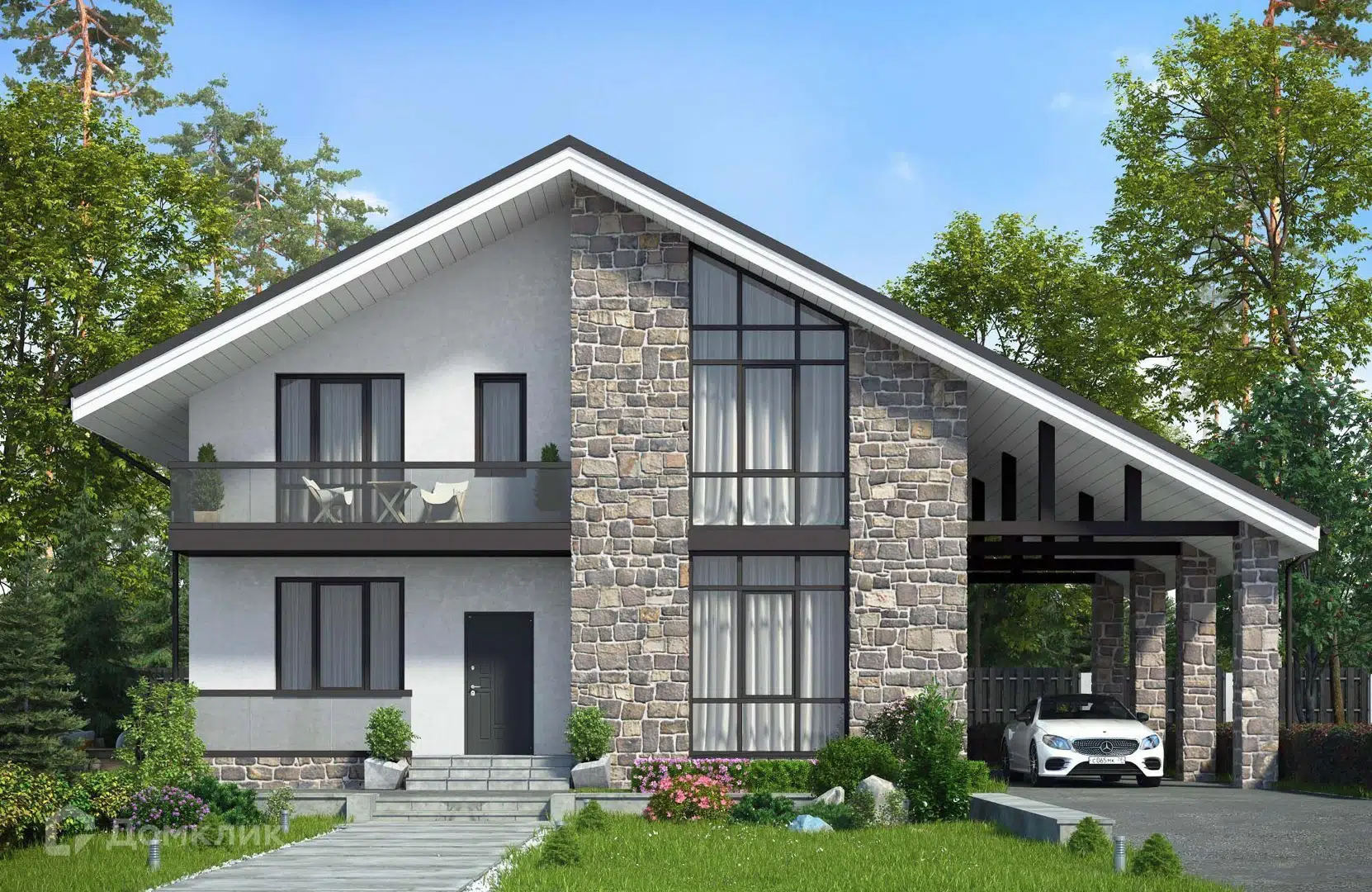 Проект дома «Проект №247» компании Новация из материала Газобетонные блоки площадью 200м² под ключ за 11000000₽ в Донецке | 2 этажа, 4 спальни, 2 санузла – Домклик