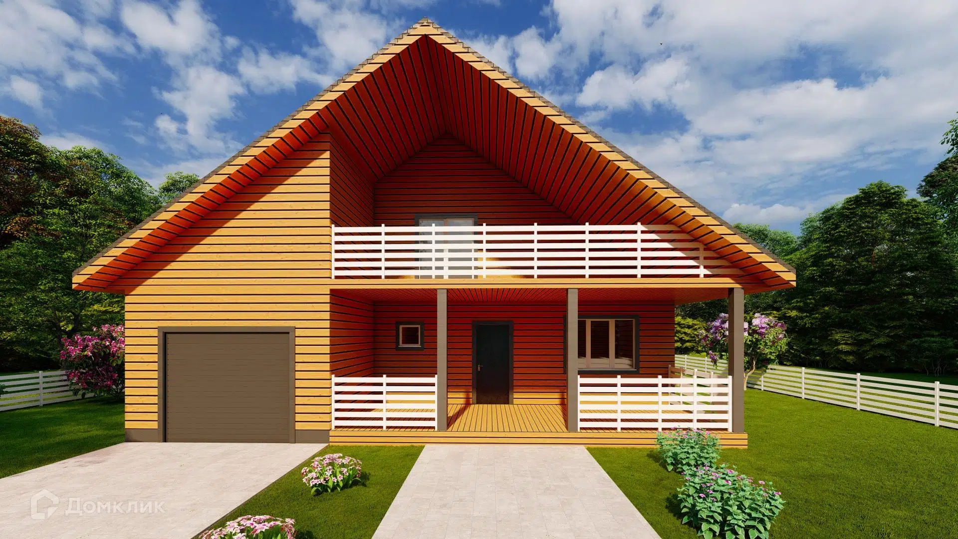 Проект дома «дом из бруса с гаражом» компании СК МАРТ из материала Брус естественной влажности площадью 195м² под ключ за 4500000₽ в Луганске | 2 этажа, 2 спальни, 1 санузел – Домклик