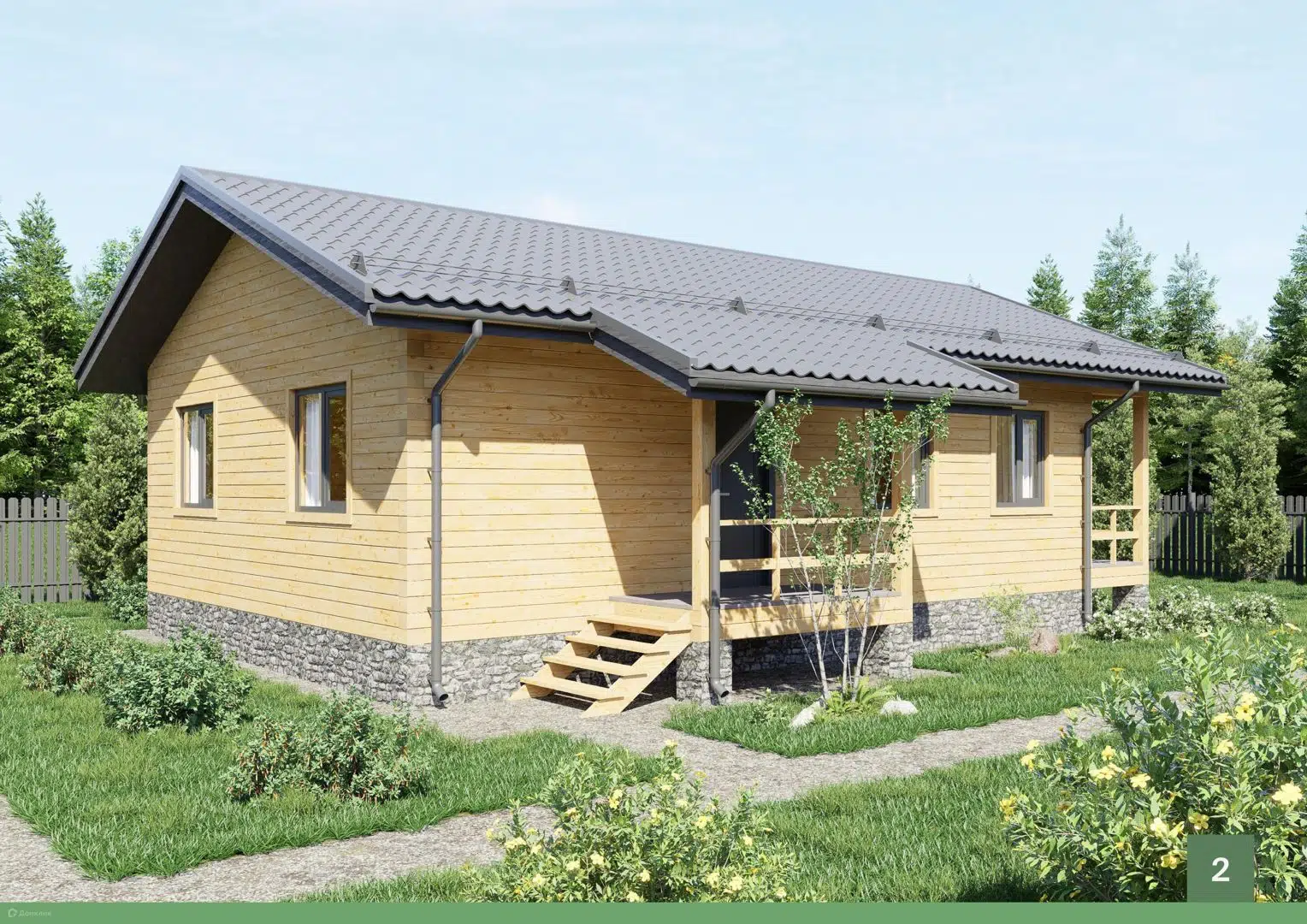 Проект дома «Проект 1» компании Построй Свой Дом_ИП из материала Профилированный брус площадью 100м² под ключ за 5509644₽ в Донецке | 1 этаж, 3 спальни, 1 санузел – Домклик