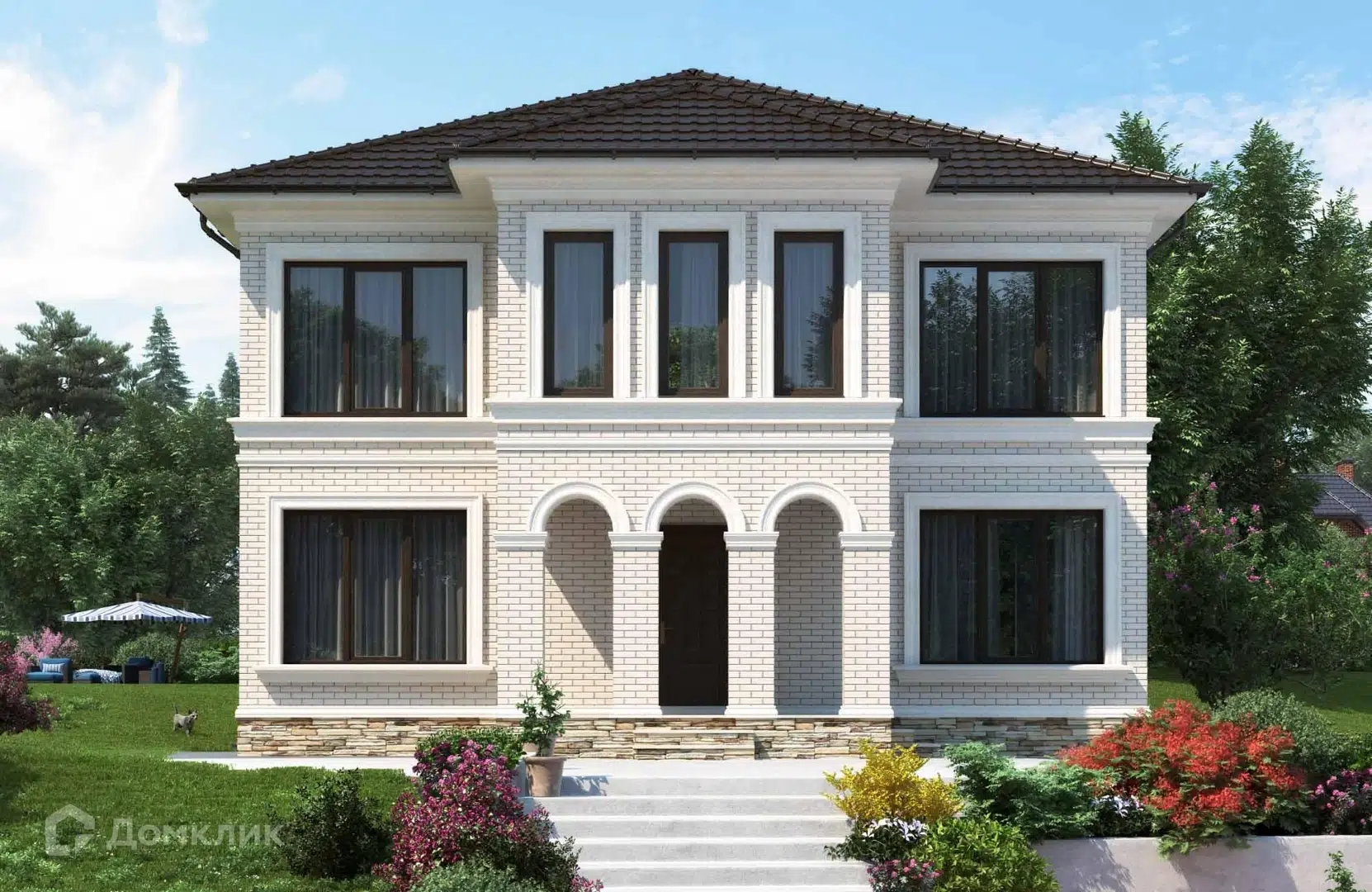 Проект дома «Проект №83» компании Новация из материала Керамические блоки площадью 161м² под ключ за 8855000₽ в Донецке | 2 этажа, 6 спален, 2 санузла – Домклик