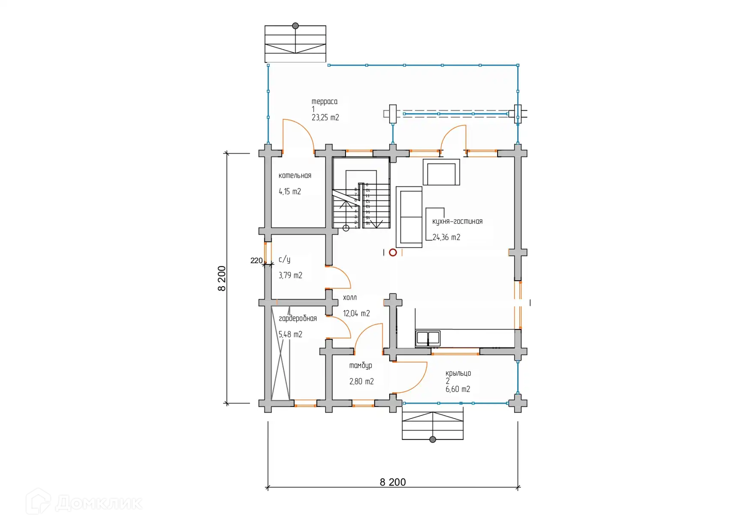 Планировка 1 этажа