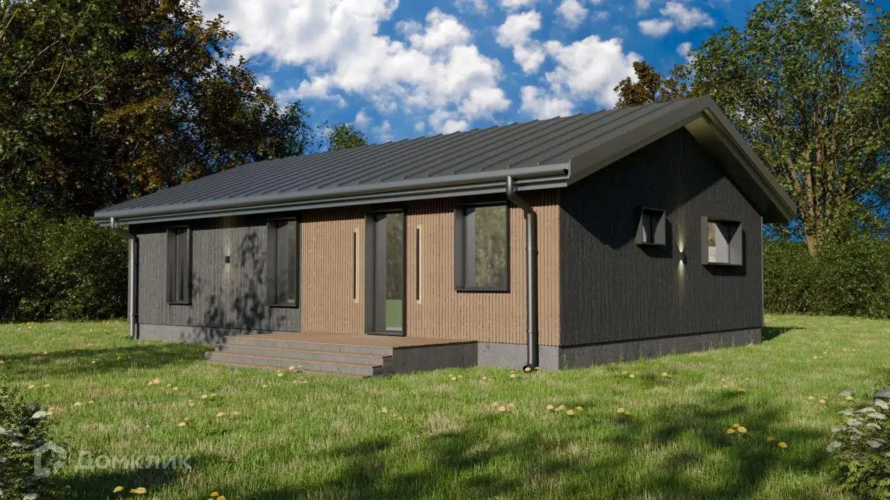 Проект дома «Проект Нордик-105» компании СДК «Диагональ» из материала Панельно-каркасная технология площадью 96м² под ключ за 4592000₽ в Донецке | 1 этаж, 3 спальни, 1 санузел – Домклик