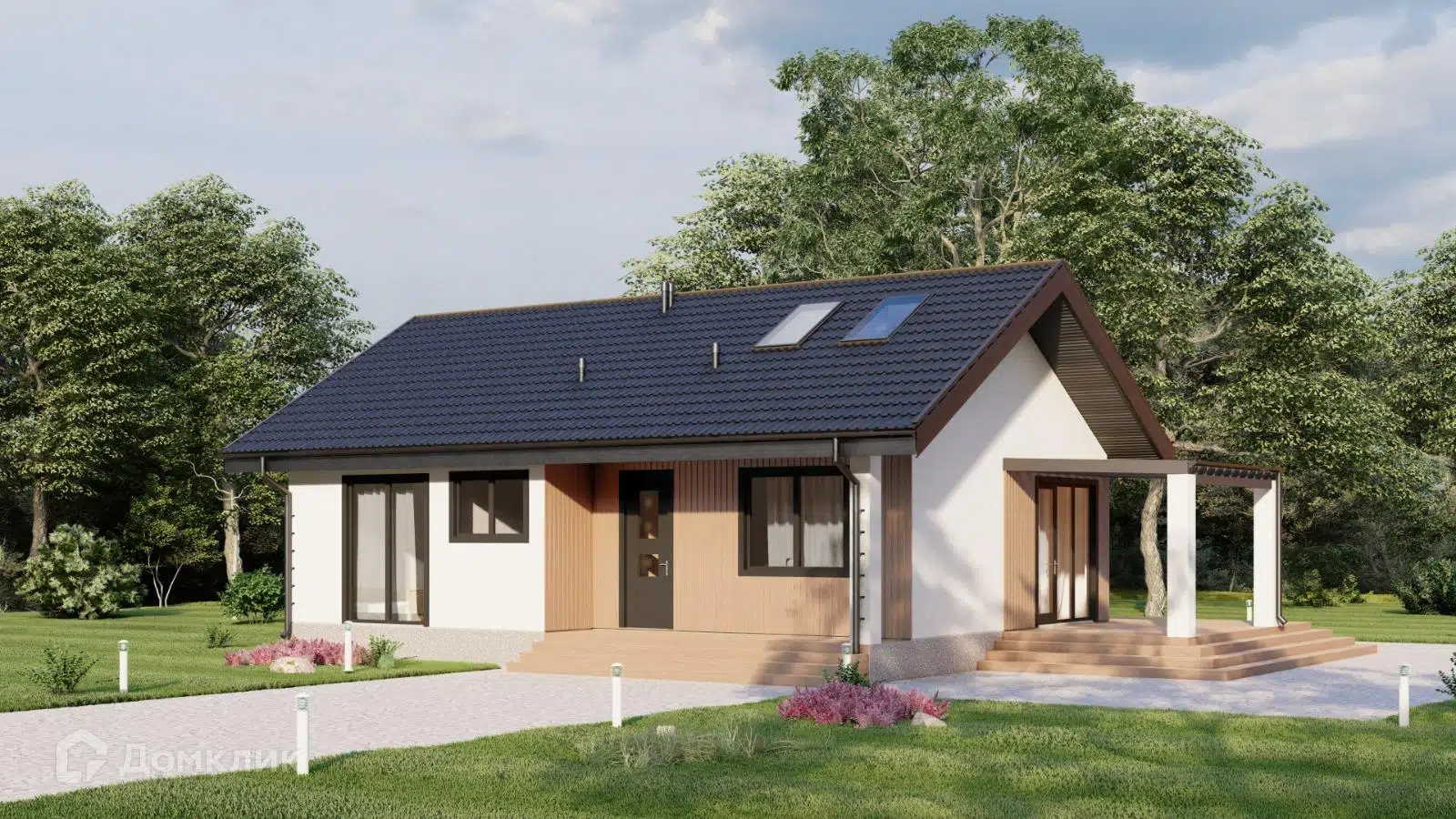 Проект дома «К1-89» компании ООО «Вирмак» из материала SIP-панели площадью 89м² под ключ за 3875320₽ в Донецке | 1 этаж, 2 спальни, 1 санузел – Домклик