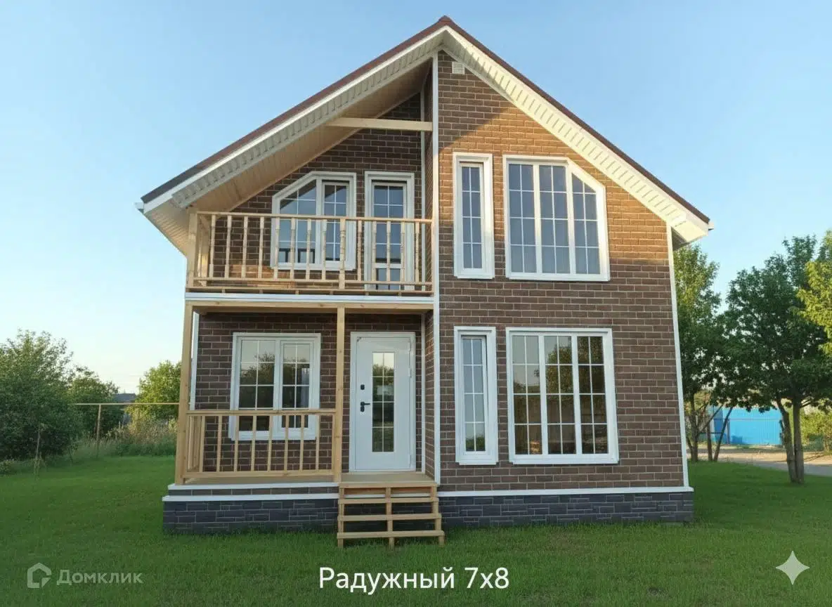 Проект дома «радужный 7х8» компании Азбука Дома из материала Каркасный дом площадью 90.6м² под ключ за 6060486₽ в Донецке | 2 этажа, 4 спальни, 2 санузла – Домклик