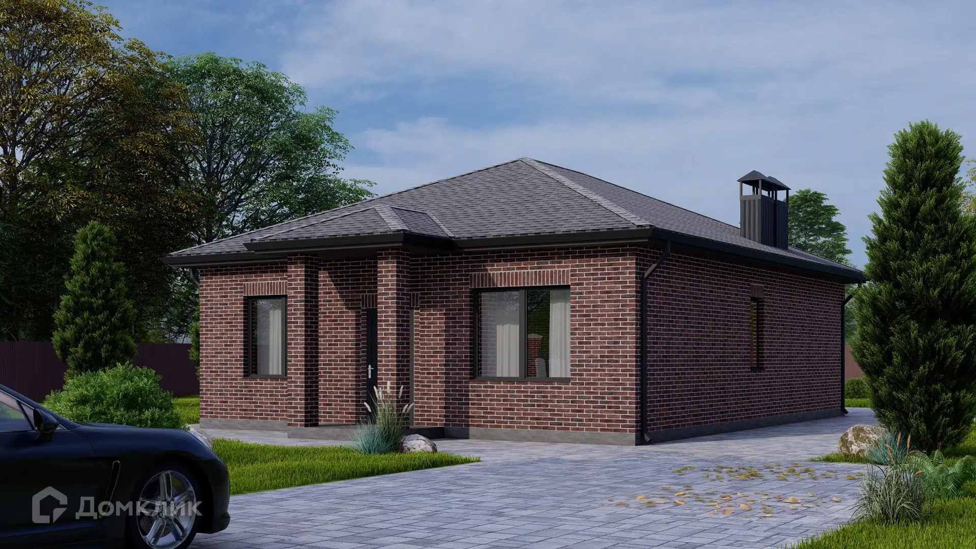 Проект дома «Коттедж 94 кв.м.» компании А-Девелопмент из материала Кирпич площадью 94м² под ключ за 4815241₽ в Донецке | 1 этаж, 3 спальни, 2 санузла – Домклик