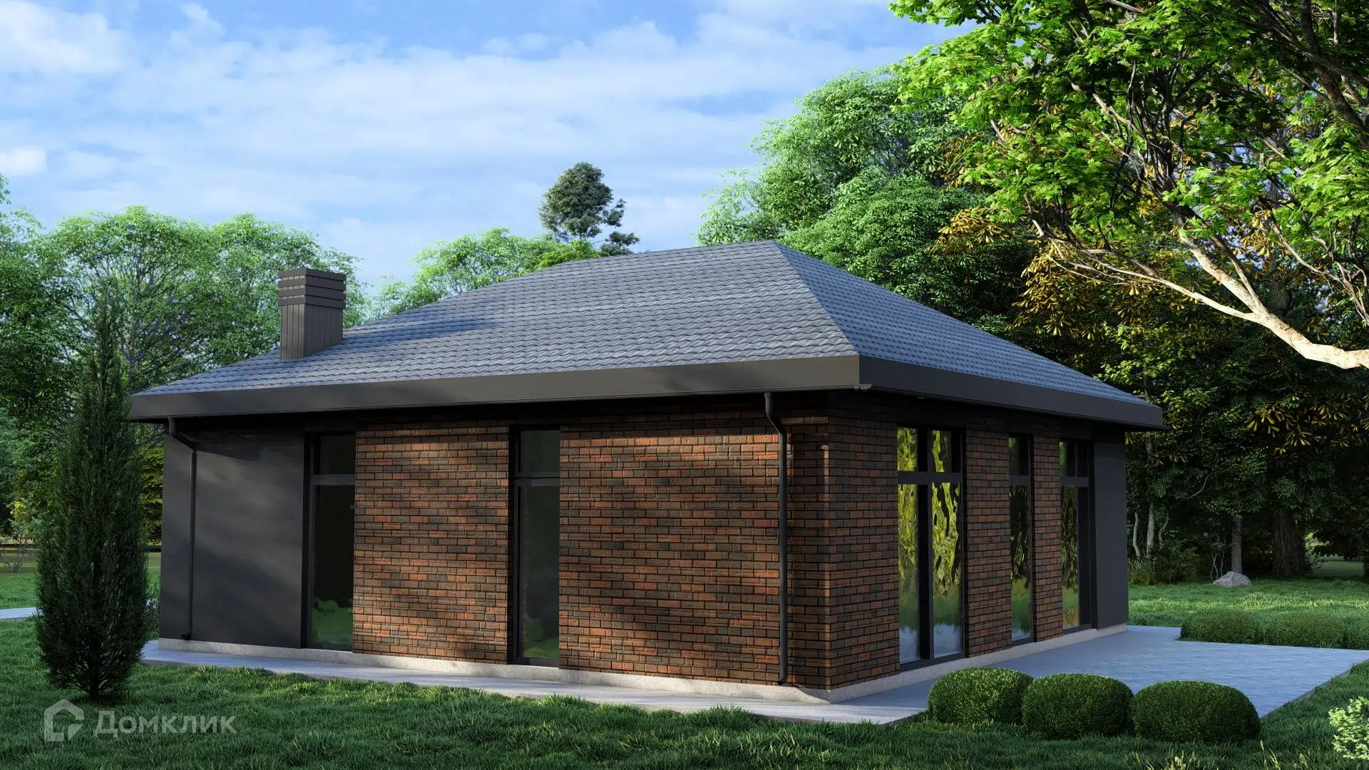 Проект дома «Гранд-101» компании СК «Автор Комфорта» из материала Газосиликатные блоки площадью 101м² под ключ за 5454000₽ в Донецке | 1 этаж, 3 спальни, 2 санузла – Домклик