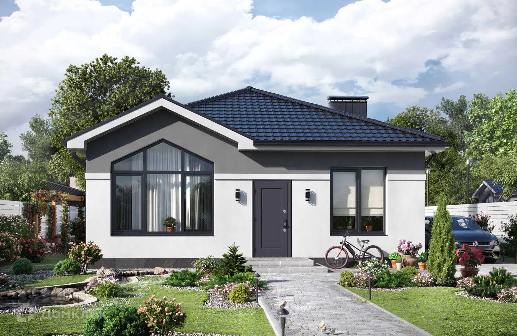 Проект дома «Проект №310» компании СПЕЦ ЗАСТРОЙЩИК из материала Кирпич площадью 84м² под ключ за 6450000₽ в Донецке | 1 этаж, 3 спальни, 1 санузел – Домклик