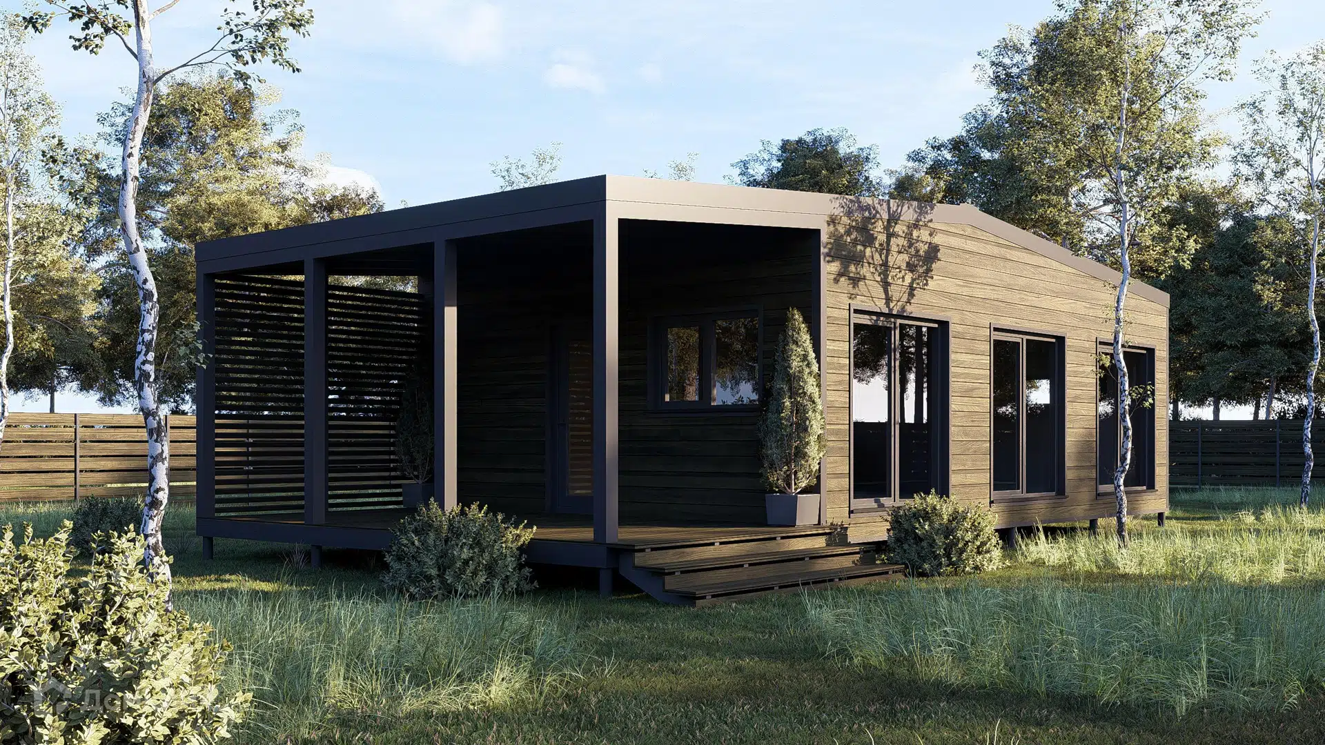 Проект дома «Алтай 2.0» компании Стройкаркас из материала Каркасный дом площадью 62.1м² под ключ за 3280000₽ в Донецке | 1 этаж, 2 спальни, 1 санузел – Домклик