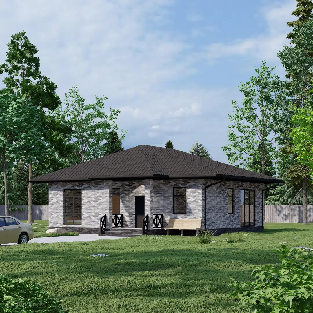 Проект дома «С999-6» компании Строитель 999 из материала Керамические блоки площадью 90м² под ключ за 6325000₽ в Донецке | 1 этаж, 3 спальни, 2 санузла – Домклик