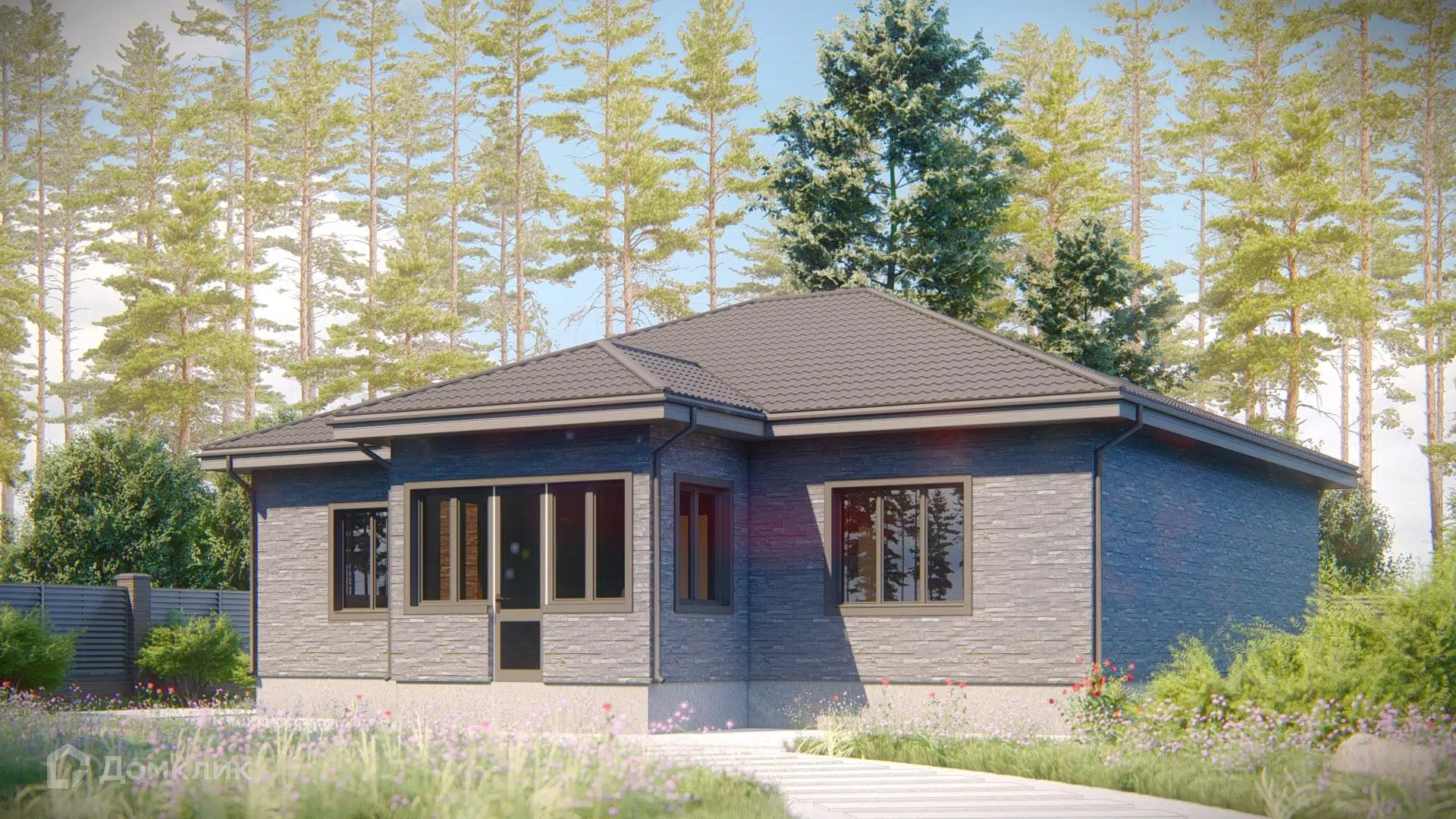 Проект дома «КД-075» компании ООО «СК Уютный дом-13» из материала Газосиликатные блоки площадью 120.2м² под ключ за 5217480₽ в Донецке | 1 этаж, 3 спальни, 2 санузла – Домклик