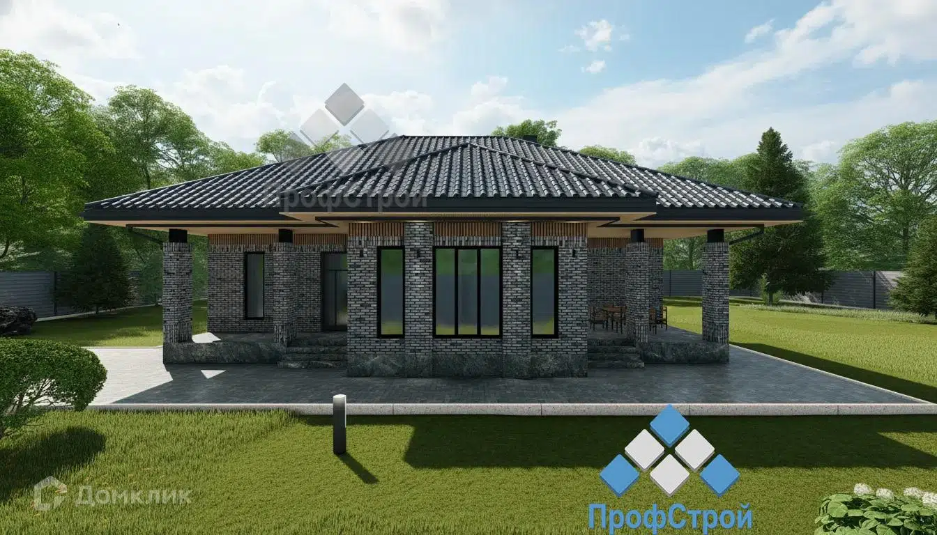 Проект дома «Темная материя» компании ПрофСтрой из материала Газобетонные блоки площадью 184.89м² под ключ за 11700000₽ в Донецке | 1 этаж, 3 спальни, 2 санузла – Домклик