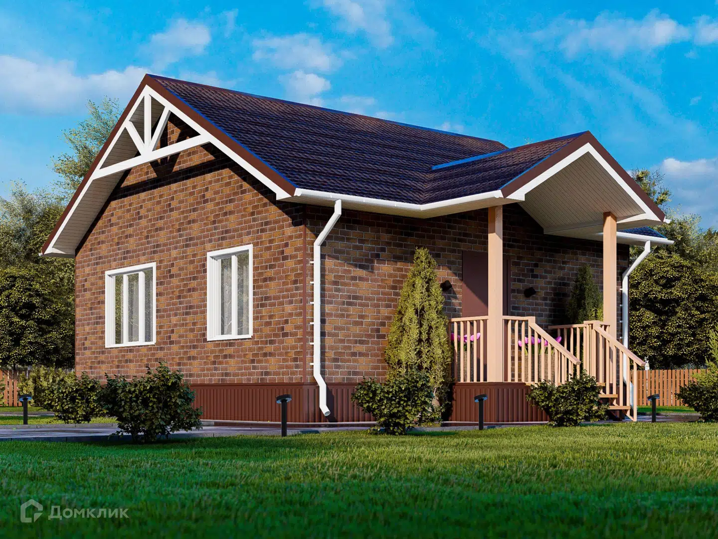 Проект дома «Проект "Каппа-1"» компании Альфа SIP из материала SIP-панели площадью 59м² под ключ за 2051100₽ в Донецке | 1 этаж, 2 спальни, 1 санузел – Домклик