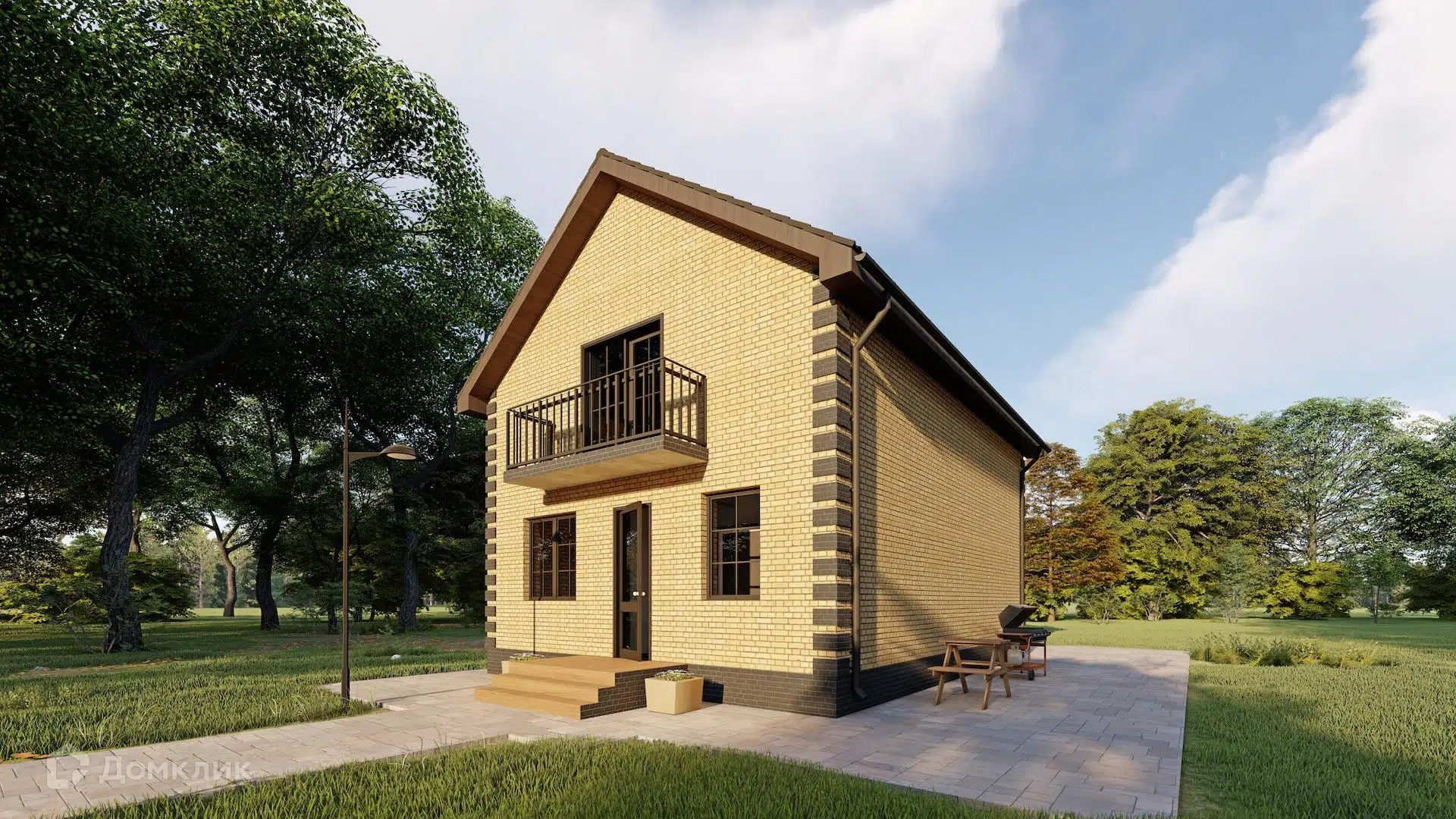 Проект дома «КС-4» компании Красный слон из материала Кирпич площадью 129.14м² под ключ за 7180000₽ в Донецке | 2 этажа, 4 спальни, 2 санузла – Домклик