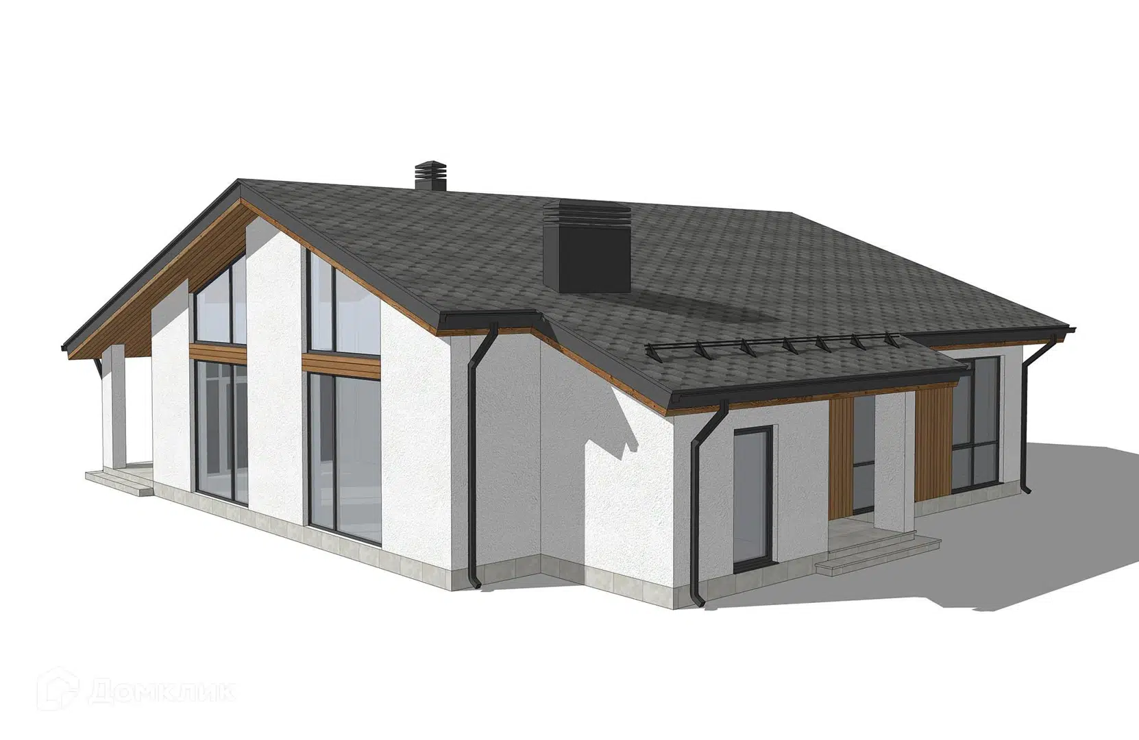 Проект дома «Проект №444» компании Новация из материала Газобетонные блоки площадью 154м² под ключ за 9030000₽ в Донецке | 1 этаж, 4 спальни, 2 санузла – Домклик