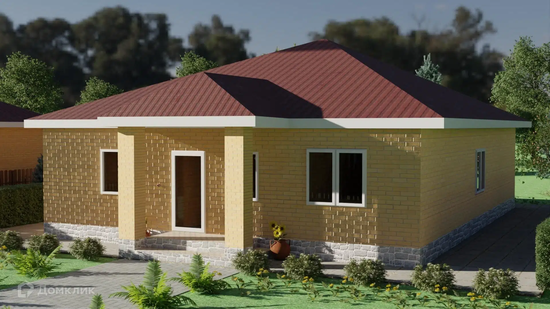 Проект дома «Дом 1-эт 102 м2» компании СК «СтройЭкоГарант» из материала Керамзитобетонные блоки площадью 102м² под ключ за 6120000₽ в Луганске | 1 этаж, 3 спальни, 2 санузла – Домклик