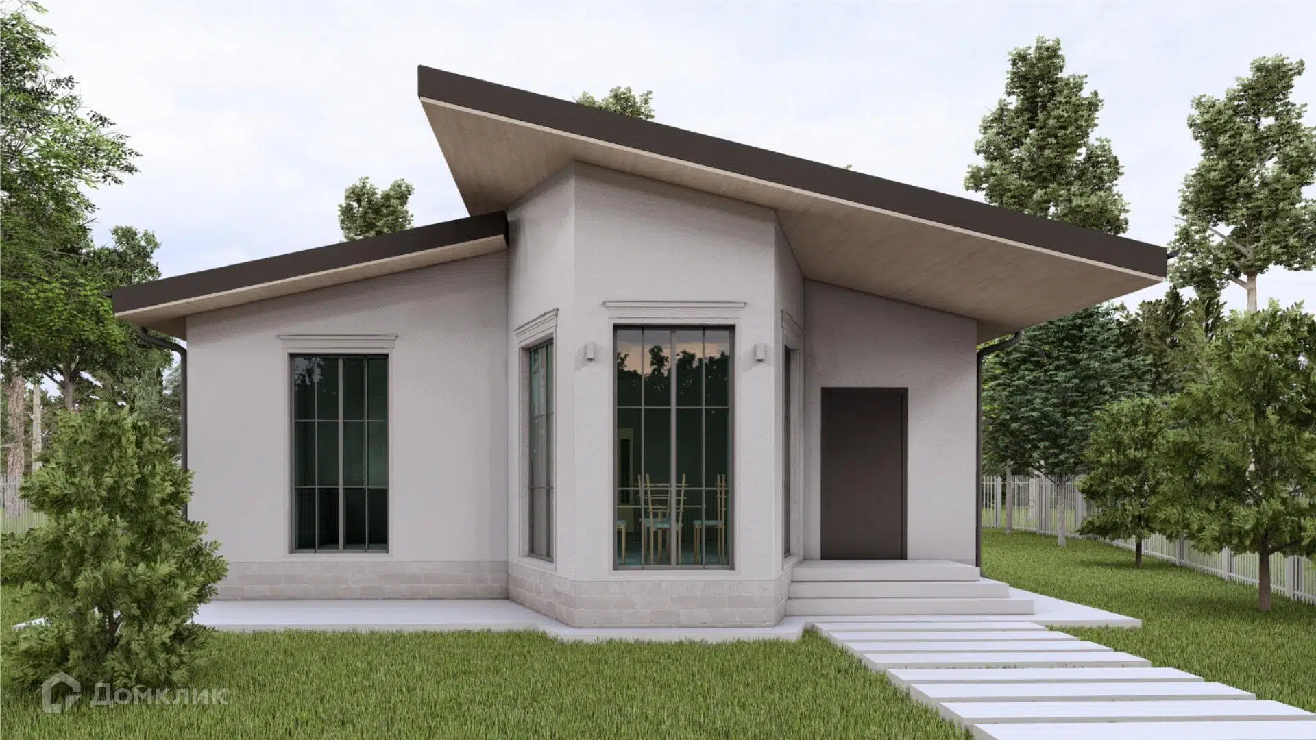 Проект дома «Загородный дом КЕРАМА-87» компании ООО «СЕДЬМОЕ НЕБО» из материала Газобетонные блоки площадью 86м² под ключ за 7510000₽ в Донецке | 1 этаж, 2 спальни, 1 санузел – Домклик