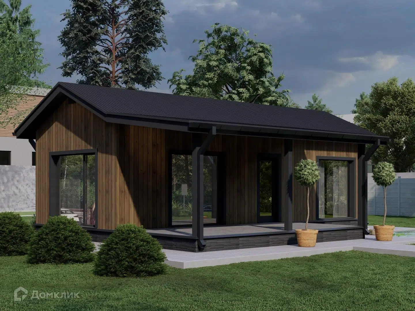 Проект дома «КД-72» компании СК «Честный Дом» из материала Каркасный дом площадью 54.6м² под ключ за 3180000₽ в Донецке | 1 этаж, 1 спальня, 1 санузел – Домклик