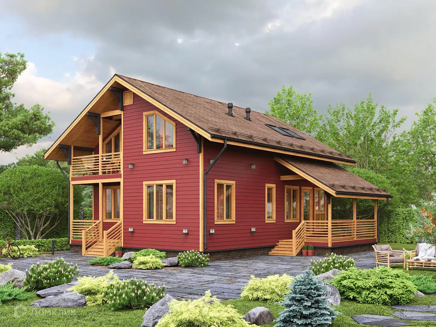 Проект дома «Варяг - 5 К-200 10,5х8 м (Заходи и Живи) Я» компании Теремъ из материала Каркасный дом площадью 149.2м² под ключ за 10003684₽ в Донецке | 2 этажа, 4 спальни, 3 санузла – Домклик