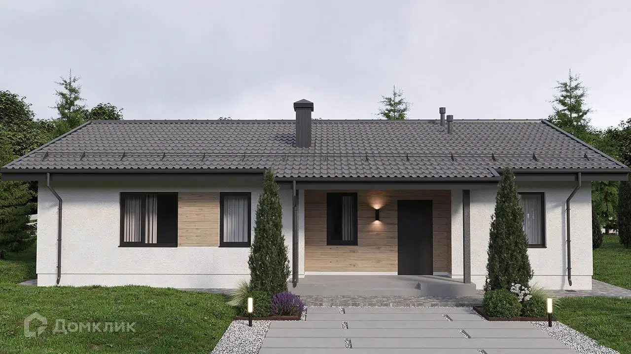 Проект дома «Загородный дом - 120» компании ООО «Мастер Билл Сахалин 2020» из материала Газобетонные блоки площадью 98.01м² под ключ за 10000000₽ в Донецке | 1 этаж, 3 спальни, 3 санузла – Домклик