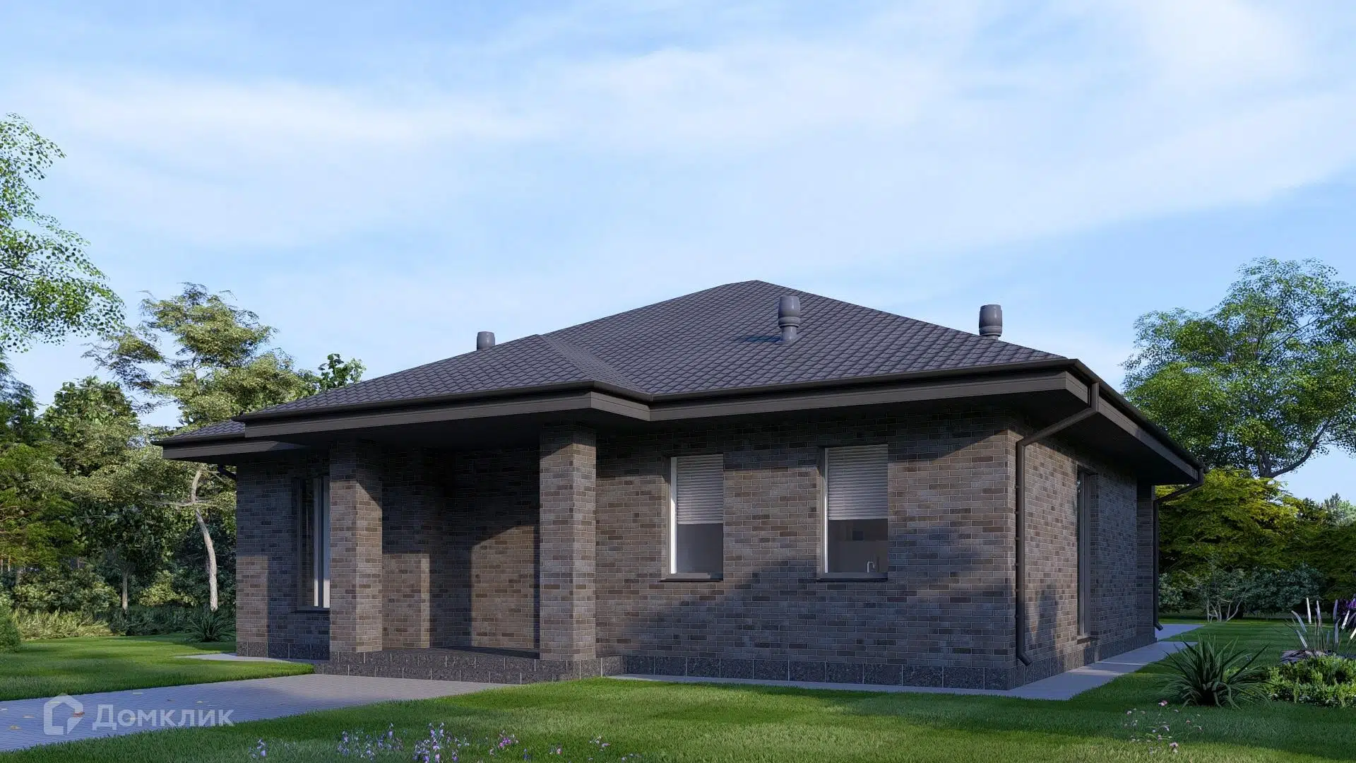 Проект дома «Неаполь 125» компании АрхСтройМонтаж из материала Газосиликатные блоки площадью 125м² под ключ за 8125000₽ в Луганске | 1 этаж, 3 спальни, 2 санузла – Домклик