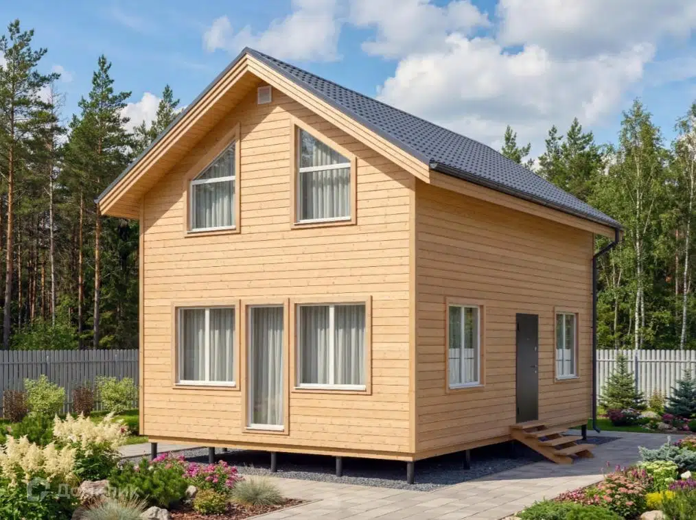 Проект дома «Казанец-ИД» компании Вигвам.ру из материала Каркасный дом площадью 86.1м² под ключ за 5526000₽ в Донецке | 2 этажа, 4 спальни, 3 санузла – Домклик