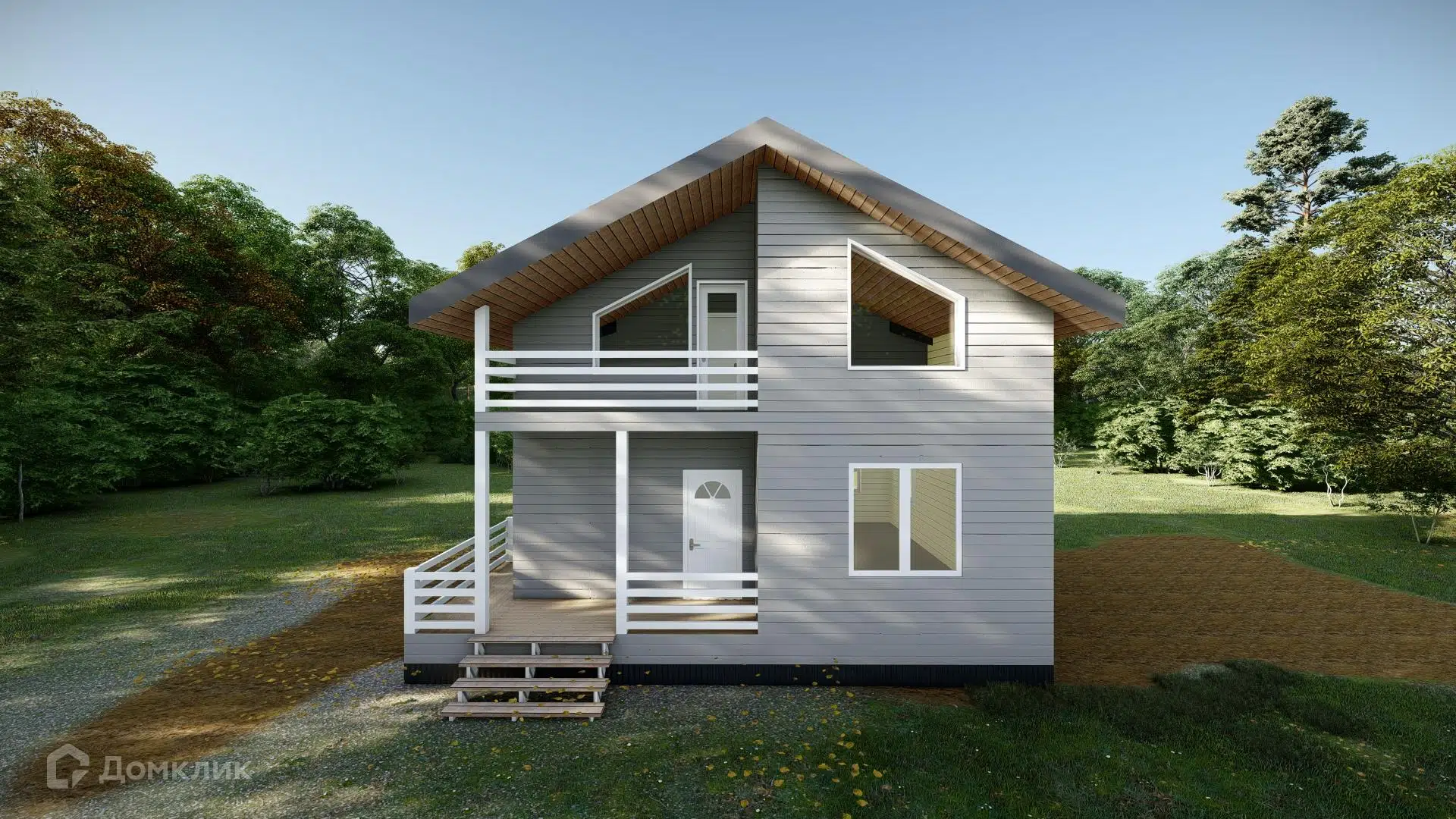 Проект дома «Е-24-64» компании СК «Архстройдом» из материала Каркасный дом площадью 128м² под ключ за 4500000₽ в Донецке | 2 этажа, 3 спальни, 2 санузла – Домклик