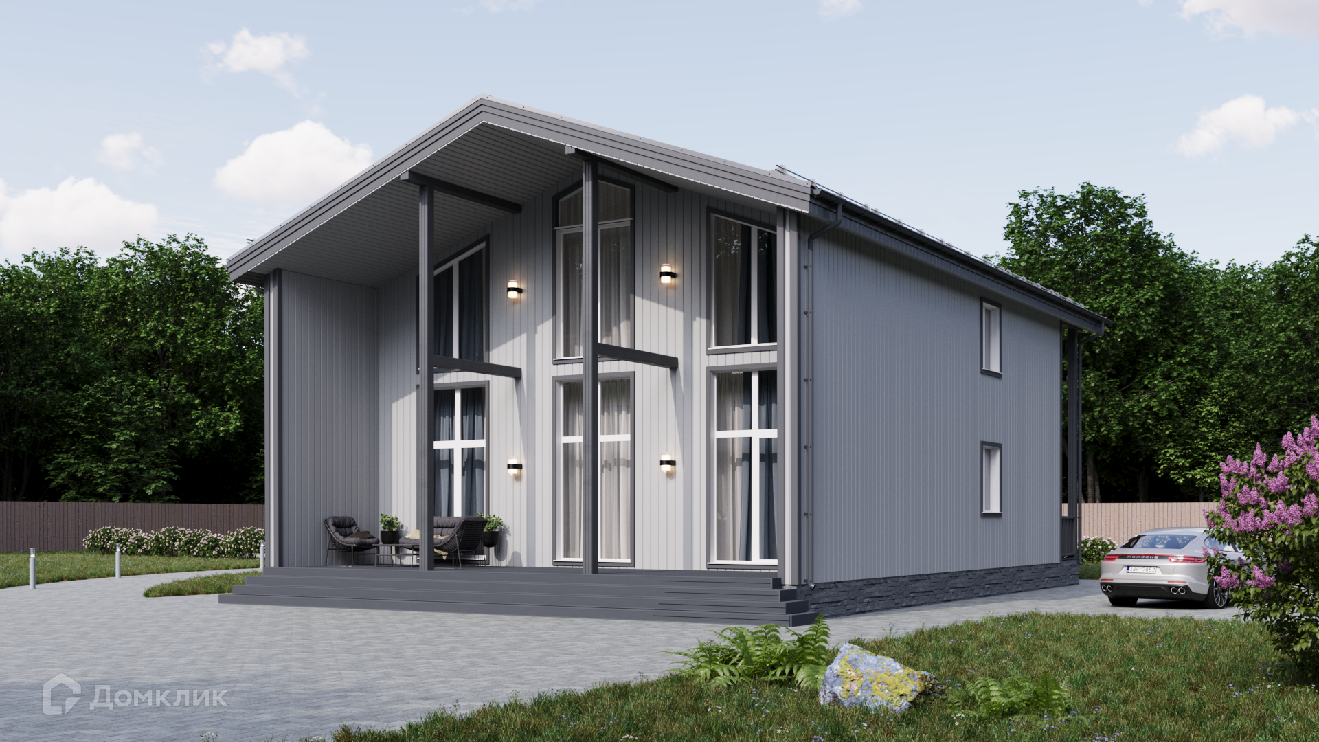 Проект дома «Гретта» компании ООО «Комфорт-Проект» из материала Каркасный дом площадью 158.7м² под ключ за 5230000₽ в Луганске | 2 этажа, 3 спальни, 2 санузла – Домклик