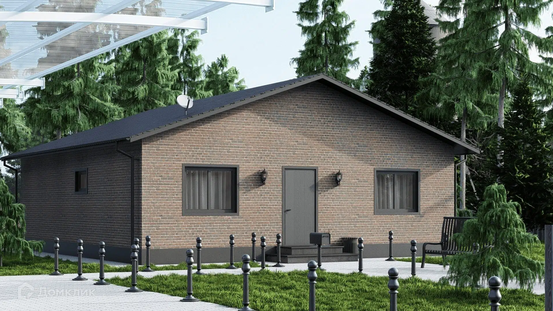 Проект дома «Каркасный дом 10х11 с мастер-спальней» компании СК «АС-КАРКАС» из материала Каркасный дом площадью 110м² под ключ за 2917200₽ в Донецке | 1 этаж, 3 спальни – Домклик