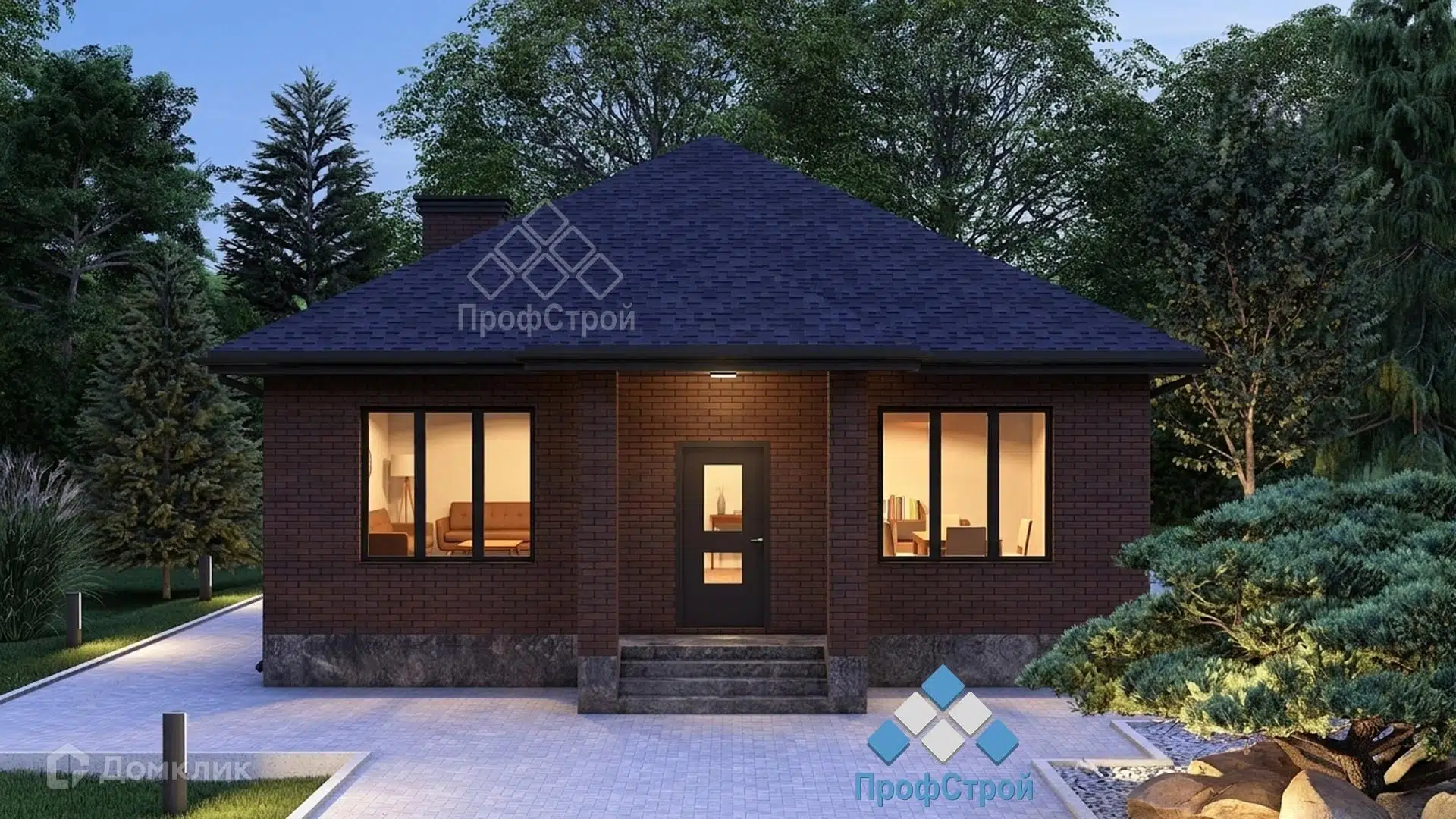 Проект дома «Звёздный ветер» компании ! ПрофСтрой ! из материала Газобетонные блоки площадью 107.05м² под ключ за 5685000₽ в Донецке | 1 этаж, 3 спальни, 2 санузла – Домклик