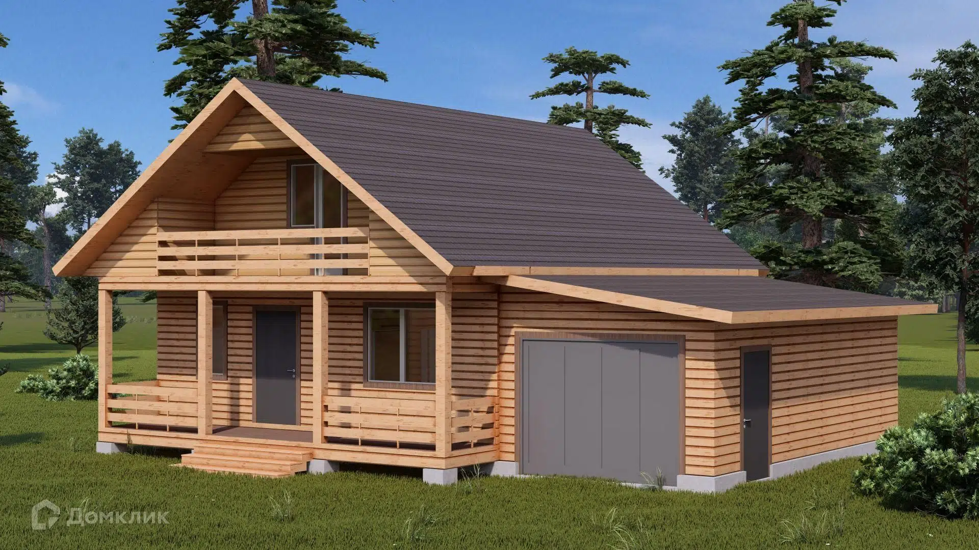 Проект дома «Брусовой дом с гаражом ТА-140» компании Построй Свой Дом_ИП из материала Профилированный брус площадью 140м² под ключ за 5006258₽ в Донецке | 2 этажа, 2 спальни, 1 санузел – Домклик