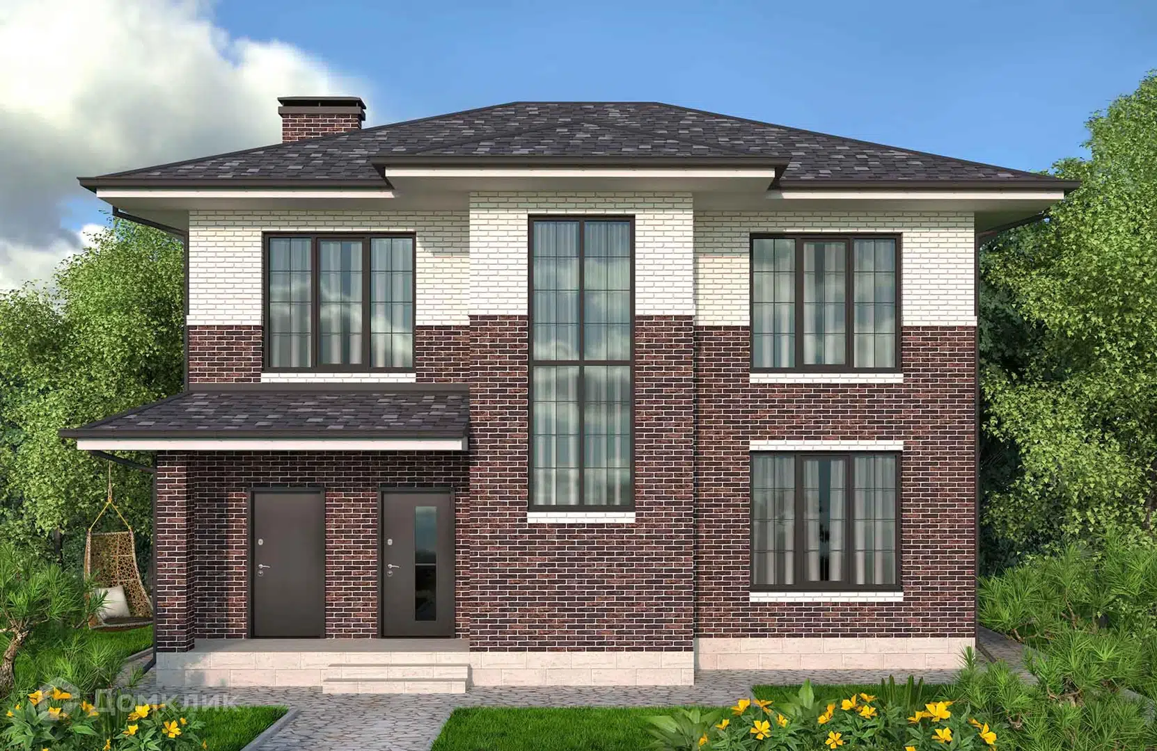 Проект дома «Проект №138-1» компании Новация из материала Керамические блоки площадью 163м² под ключ за 8965000₽ в Донецке | 2 этажа, 5 спален, 2 санузла – Домклик