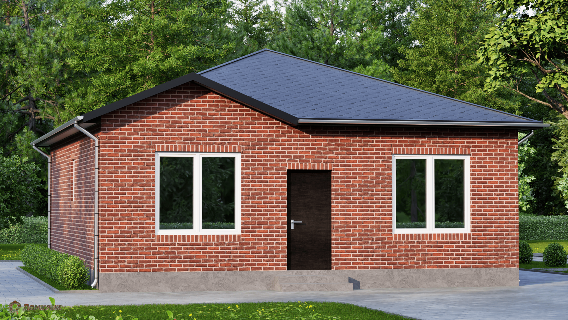 Проект дома «Жилой дом DC-85» компании ИП Саакян Андраник Мартикович из материала Газобетонные блоки площадью 85.04м² под ключ за 4395000₽ в Донецке | 1 этаж, 3 спальни, 1 санузел – Домклик