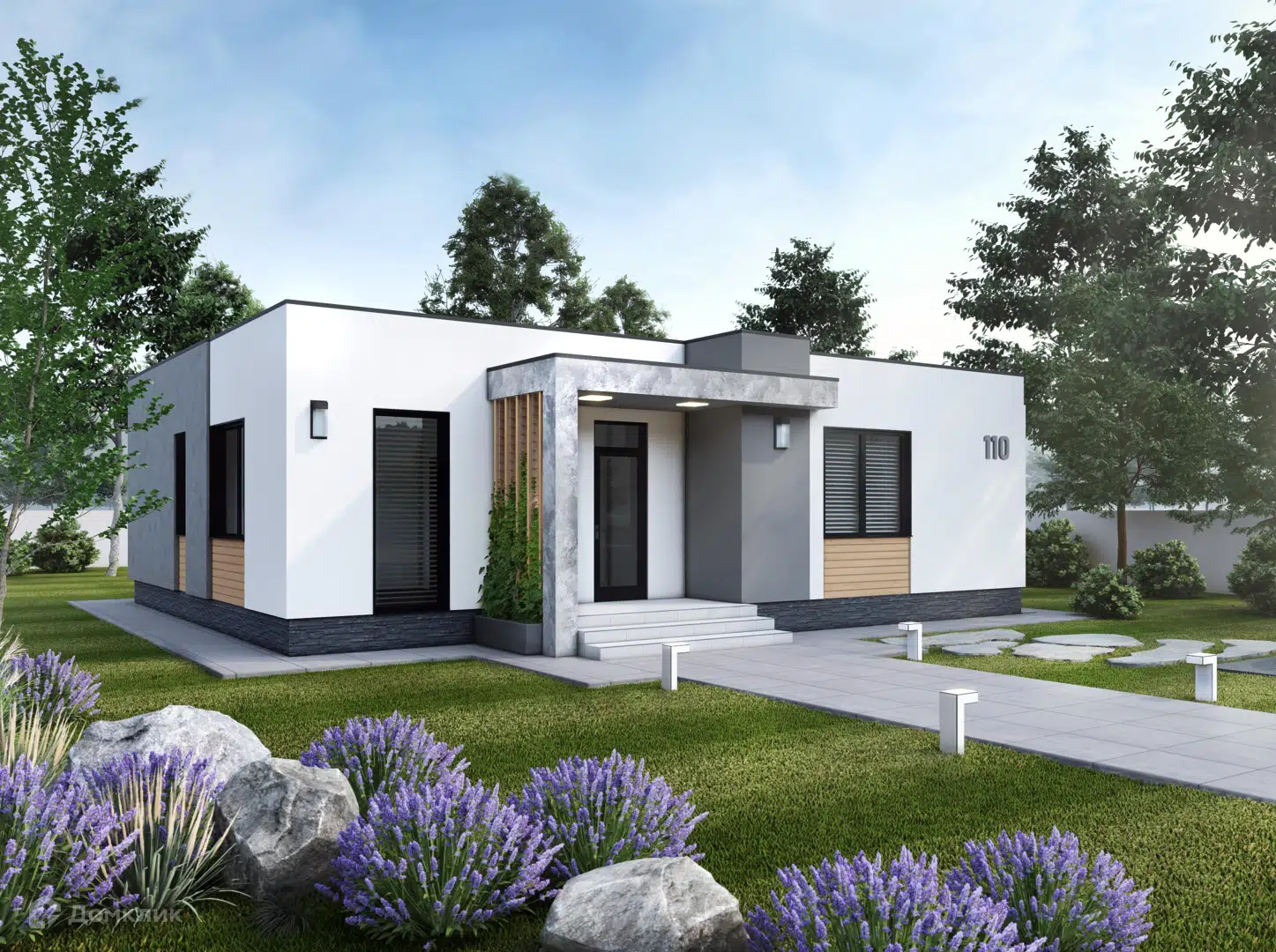 Проект дома «К1-110.1» компании ООО «Вирмак» из материала SIP-панели площадью 110м² под ключ за 4230660₽ в Донецке | 1 этаж, 3 спальни, 1 санузел – Домклик