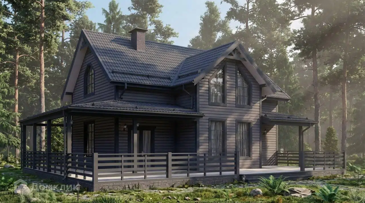 Проект дома «КД-241» компании OLLATALO из материала Каркасный дом площадью 163м² под ключ за 7480000₽ в Донецке | 2 этажа, 4 спальни, 2 санузла – Домклик