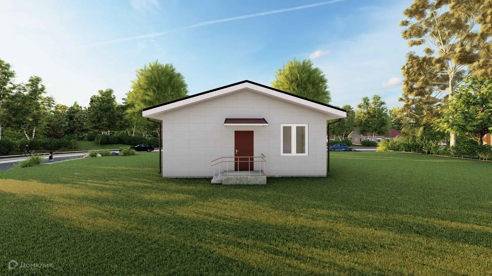 Проект дома «Лагуна» компании Строим45 из материала Газобетонные блоки площадью 69.3м² под ключ за 4700000₽ в Донецке | 1 этаж, 3 спальни, 1 санузел – Домклик