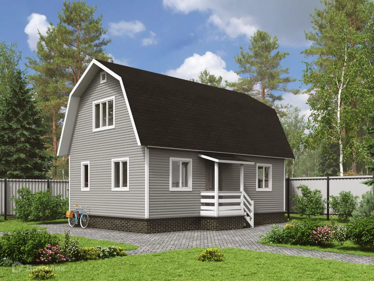 Проект дома «Лидер ЛК 9 К-200 6х9 м К» компании Теремъ из материала Каркасный дом площадью 85м² под ключ за 3775249₽ в Донецке | 2 этажа, 3 спальни, 1 санузел – Домклик