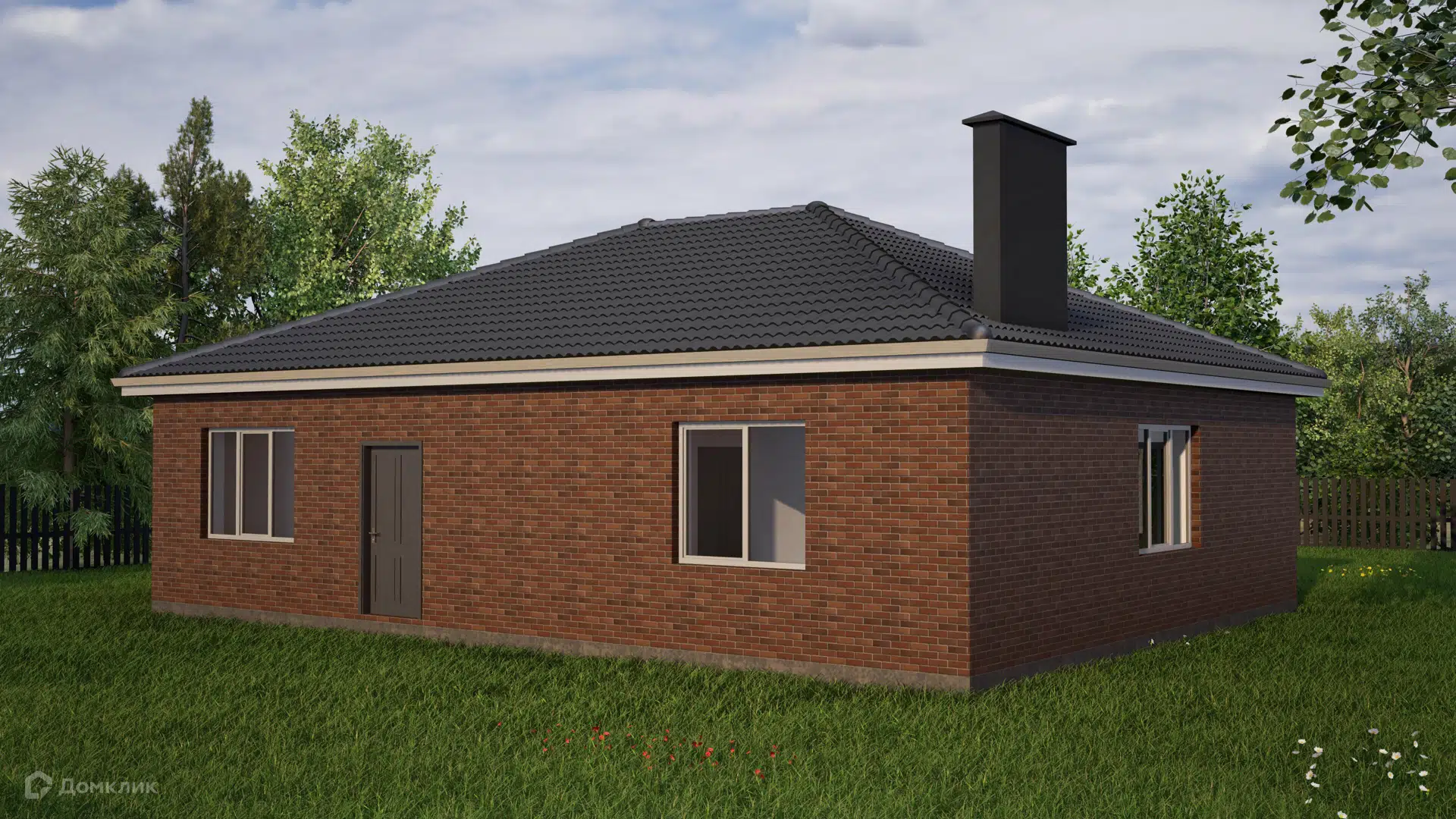 Проект дома «Проект - 62183» компании ИП Петрова В.В. из материала Кирпич площадью 106м² под ключ за 5172000₽ в Донецке | 1 этаж, 3 спальни, 2 санузла – Домклик