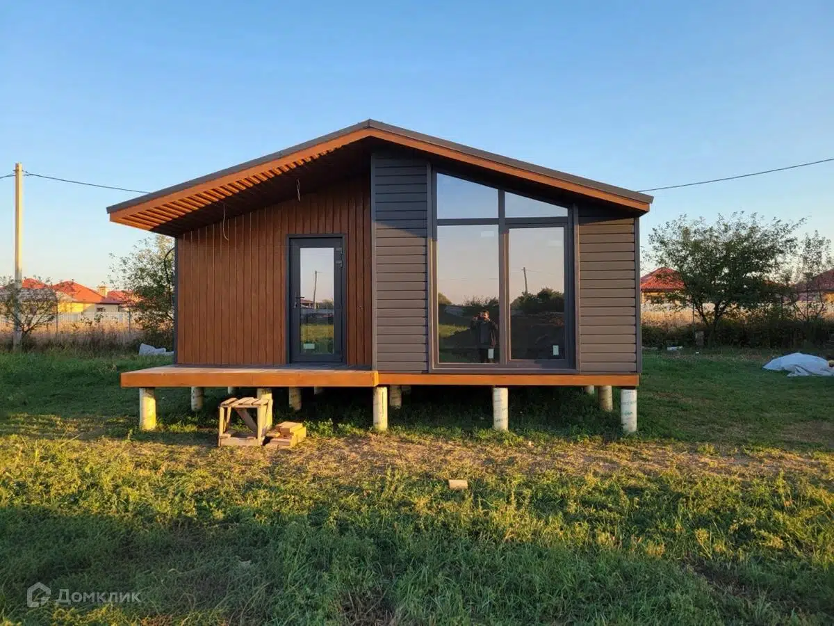 Проект дома «Шале» компании ООО «Мандарин» из материала Каркасный дом площадью 42м² под ключ за 1620120₽ в Донецке | 1 этаж, 1 спальня, 1 санузел – Домклик