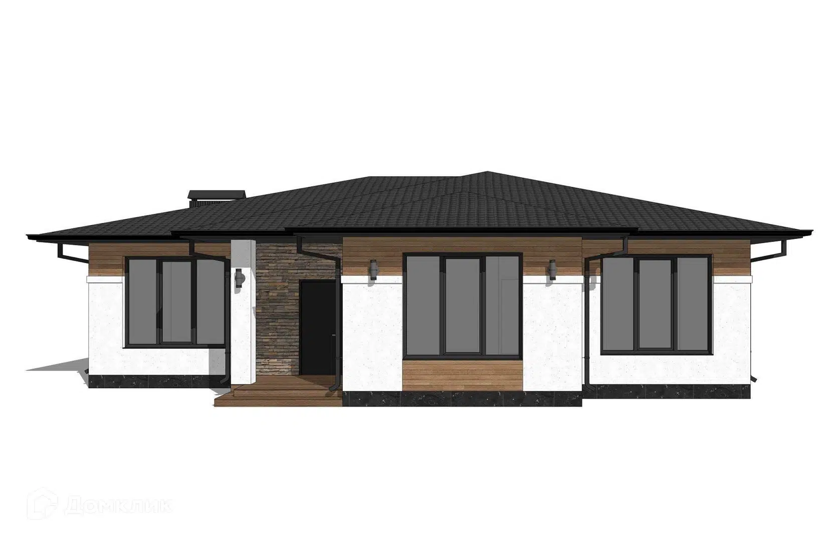 Проект дома «Проект №362-1» компании Новация из материала Газобетонные блоки площадью 157м² под ключ за 8977500₽ в Донецке | 1 этаж, 4 спальни, 2 санузла – Домклик