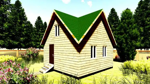 Проект дома «Проект №27» компании Земле-Строй из материала Брус естественной влажности площадью 36м² под ключ за 1750000₽ в Луганске | 2 этажа, 3 спальни, 1 санузел – Домклик