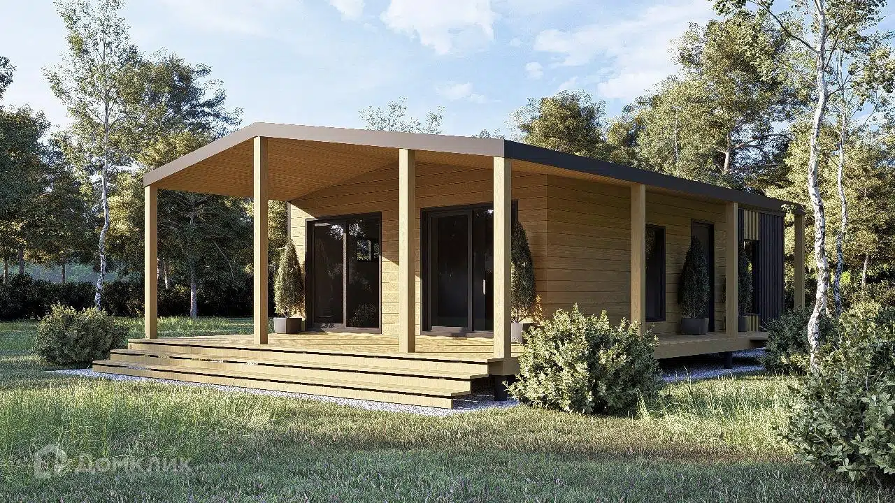 Проект дома «Урал 2.0» компании Стройкаркас из материала Каркасный дом площадью 79м² под ключ за 3810000₽ в Донецке | 1 этаж, 2 спальни, 1 санузел – Домклик