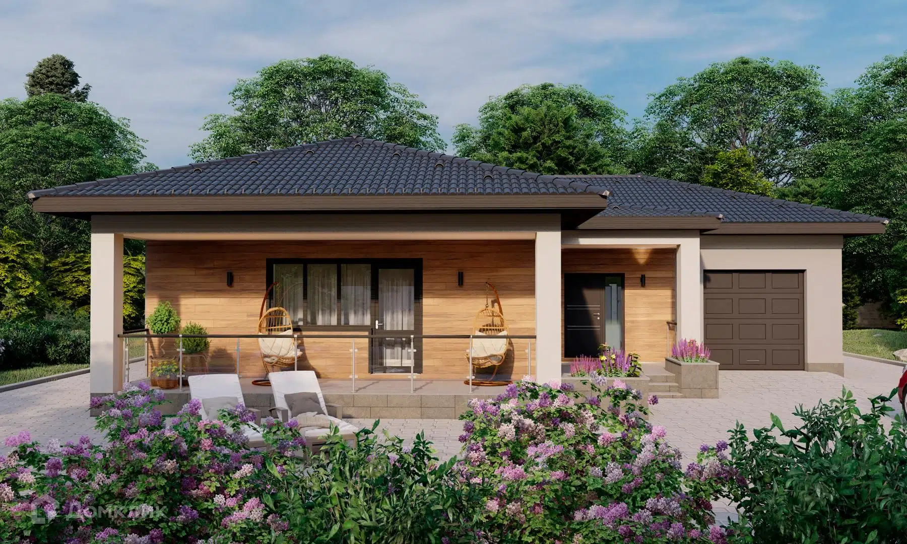 Проект дома «АРБ-125-34» компании СПК «ЭталонСтрой» из материала Арболитовые блоки площадью 165м² под ключ за 5100000₽ в Луганске | 1 этаж, 2 спальни, 1 санузел – Домклик