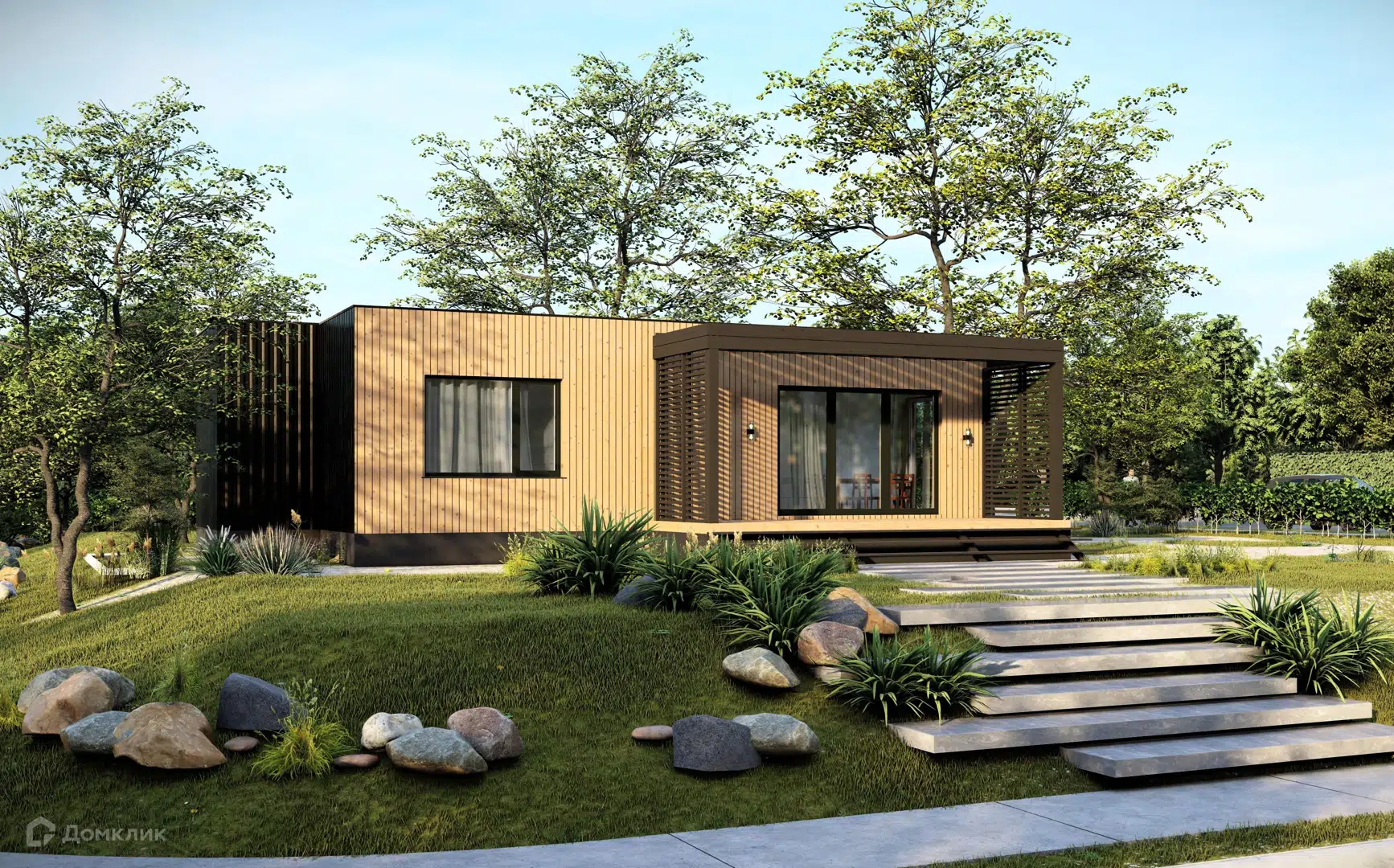 Проект дома «Модульный дом Cube 88» компании Авангард Строй из материала Модульный дом площадью 87.7м² под ключ за 6828000₽ в Донецке | 1 этаж, 2 спальни, 1 санузел – Домклик