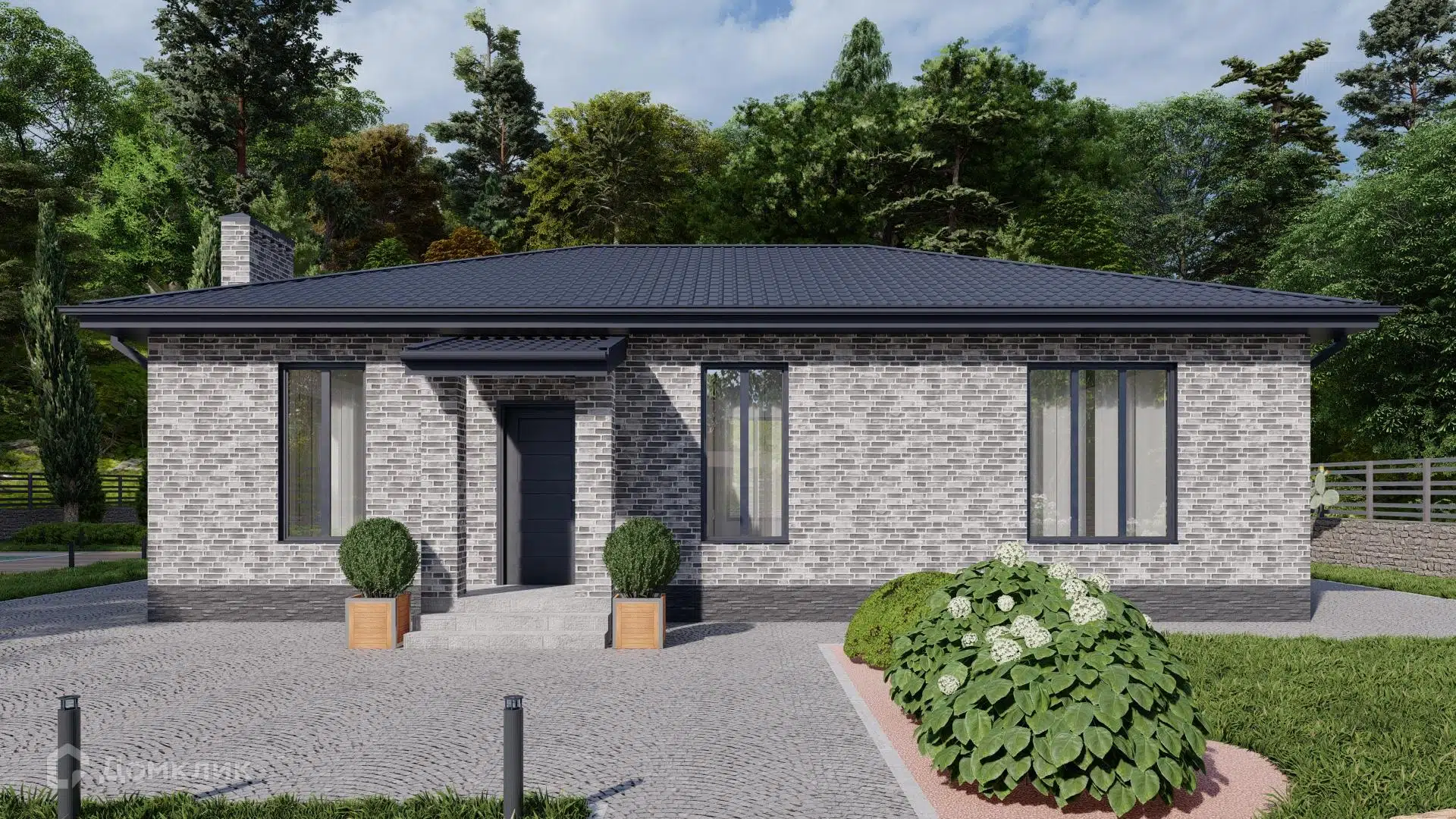 Проект дома «Одноэтажный жилой дом 107 квм» компании Строительная Компания «Алмистрой» из материала Газосиликатные блоки площадью 107м² под ключ за 5670000₽ в Донецке | 1 этаж, 3 спальни, 1 санузел – Домклик