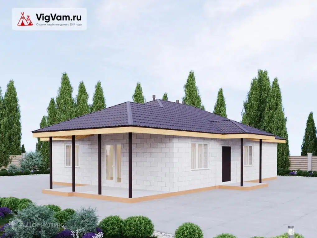 Проект дома «Ординг-ИД» компании Вигвам.ру из материала Газобетонные блоки площадью 131.8м² под ключ за 8707000₽ в Луганске | 1 этаж, 3 спальни, 2 санузла – Домклик