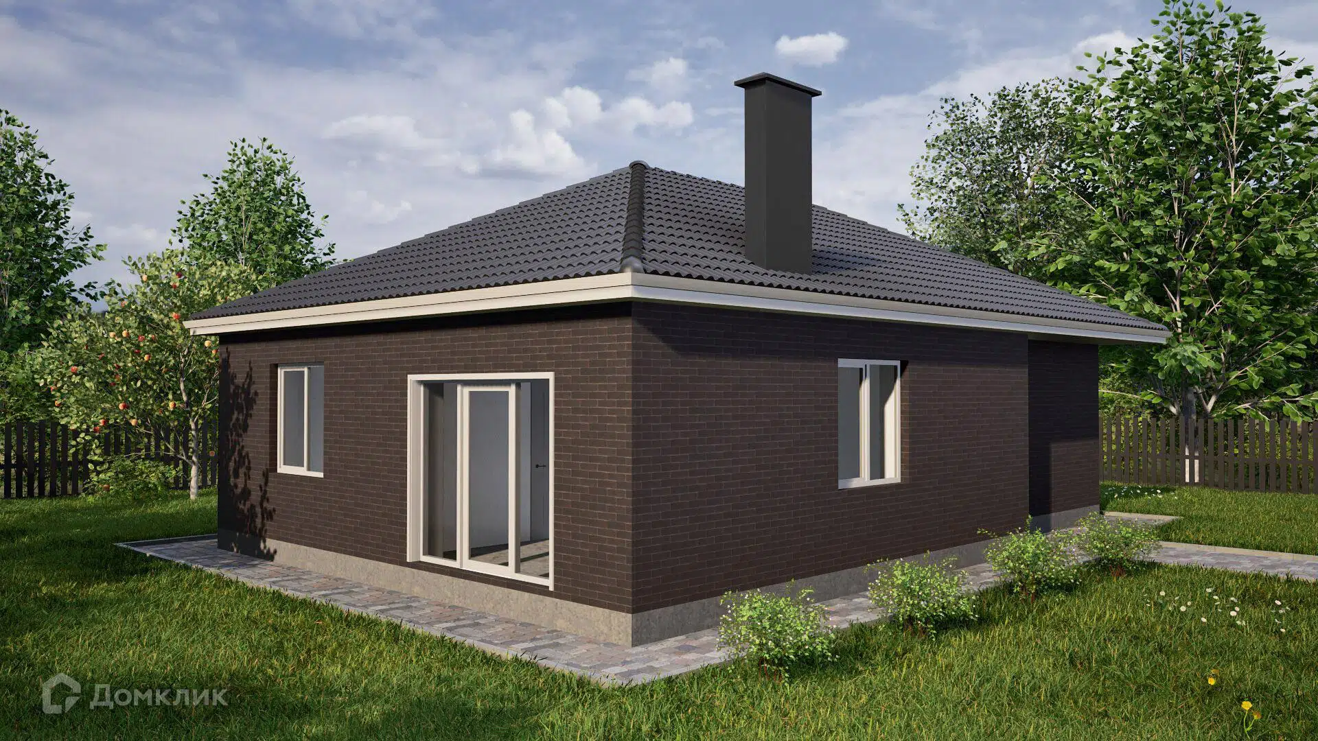 Проект дома «Проект - 33822» компании ИП Петрова В.В. из материала Кирпич площадью 84м² под ключ за 5150000₽ в Донецке | 1 этаж, 3 спальни, 2 санузла – Домклик