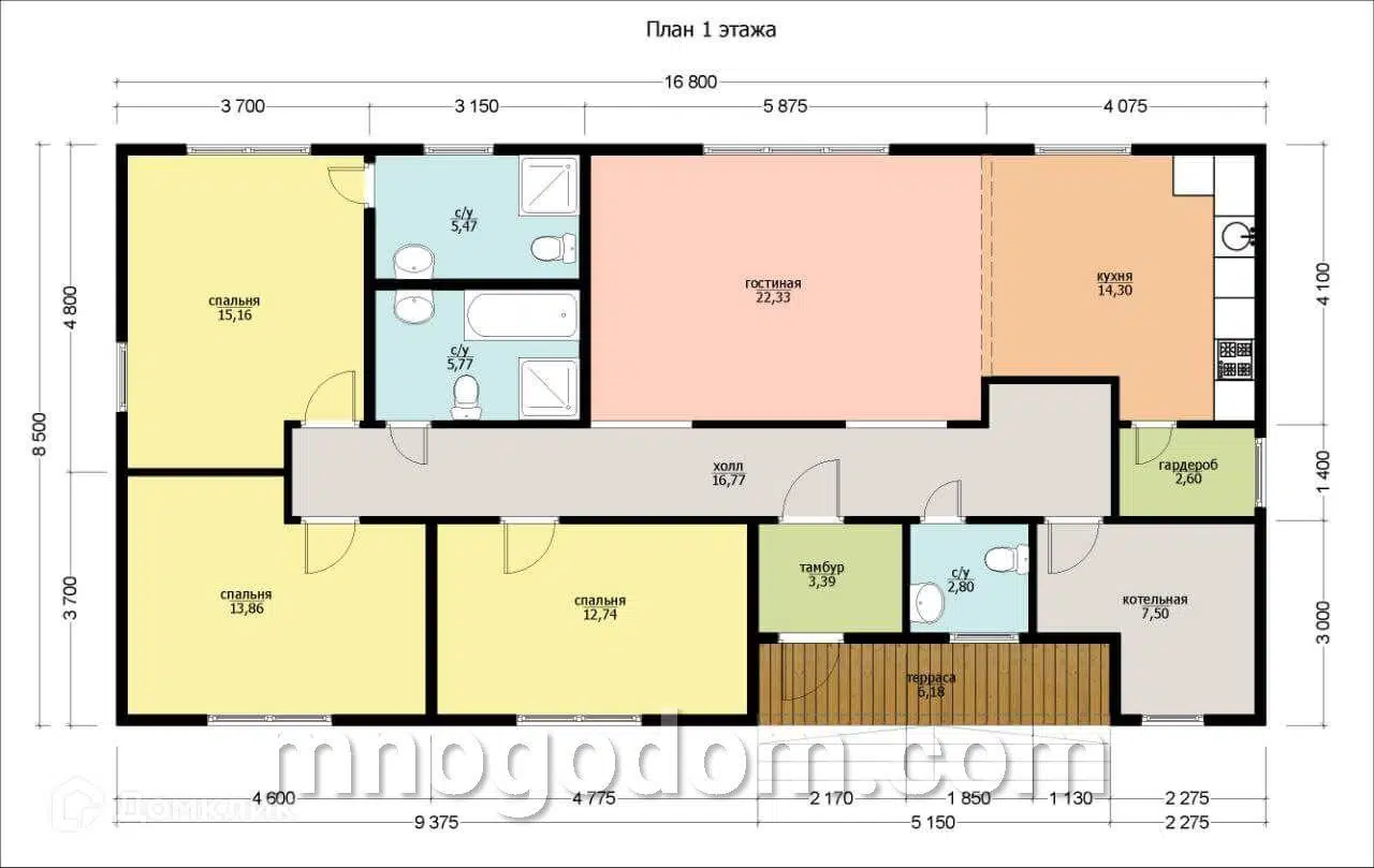 Планировка 1 этажа