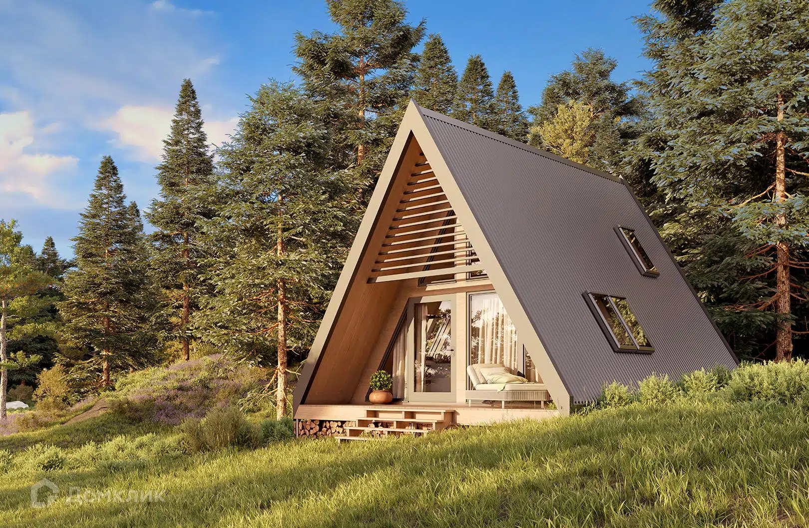 Проект дома «А-дом 36» компании ООО «ТЕХНОЛОГИЯ СОВРЕМЕННОГО ДОМА» из материала Каркасный дом площадью 46м² под ключ за 2481465₽ в Донецке | 2 этажа, 2 спальни, 1 санузел – Домклик