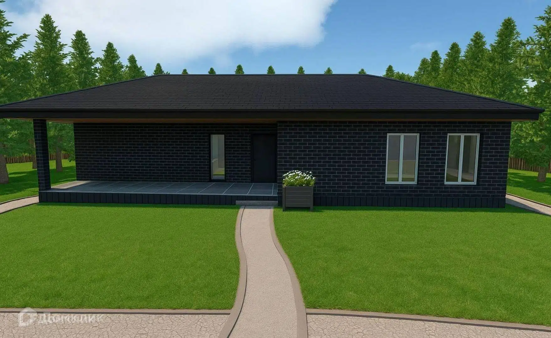 Проект дома «Судаково» компании ИП Друшлякова Наталья Павловна из материала Каркасный дом площадью 98.2м² под ключ за 11019000₽ в Донецке | 1 этаж, 3 спальни, 1 санузел – Домклик