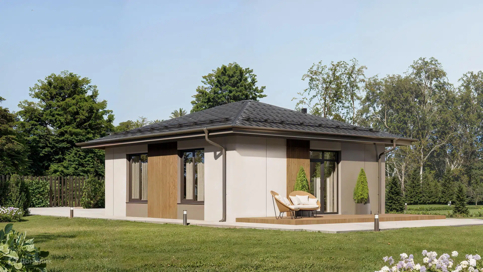 Проект дома «Старт 75» компании Победа из материала Полистиролбетон площадью 75м² под ключ за 6500000₽ в Донецке | 1 этаж, 2 спальни, 1 санузел – Домклик